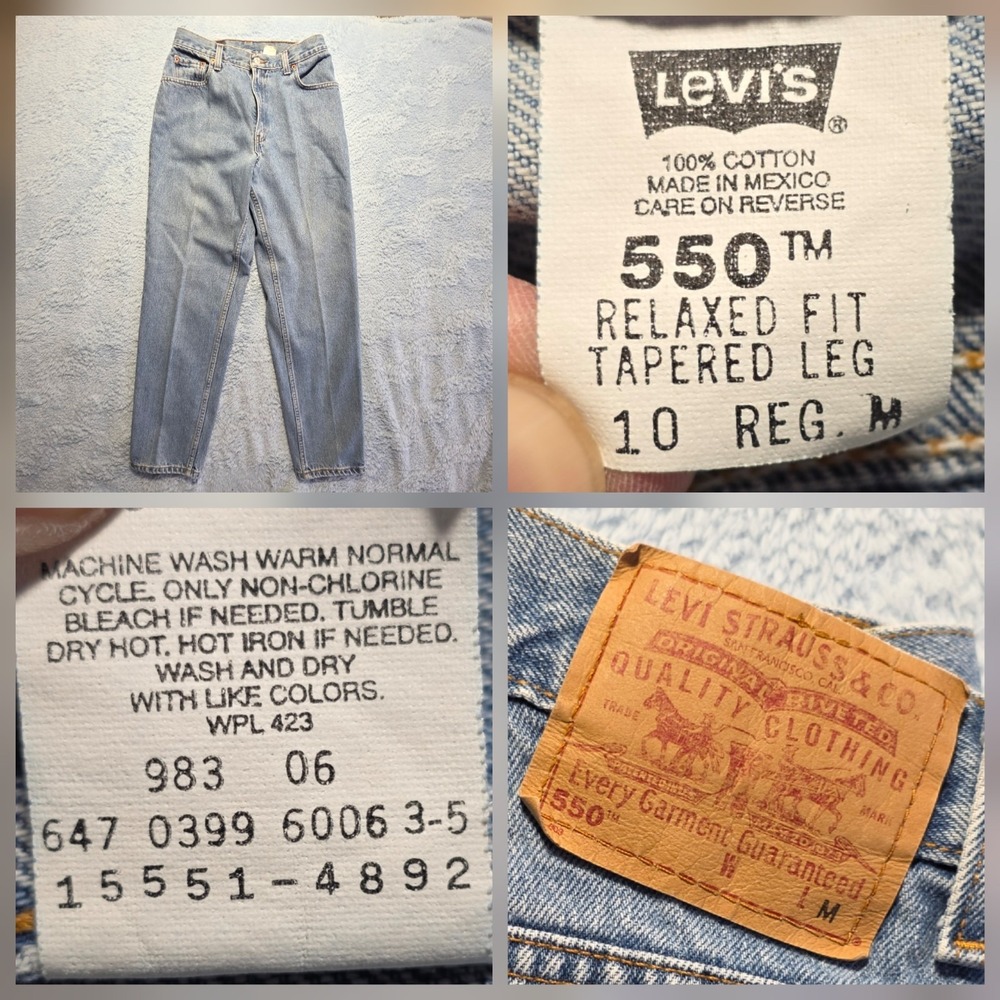Vintage 90s LEVI's 550 Size 10 Regular Womens Denim Jeans Relaxed‎ Fit Tapered